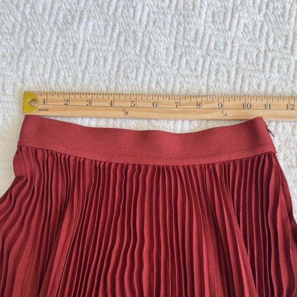 NWOT FARM Rio Terracotta Pleated Midi Skirt - Picture 6 of 12